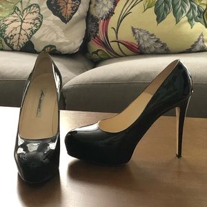 Brian Atwood Manic Black Patent Pump 40 1/2